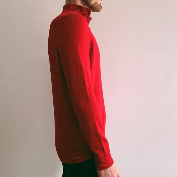 Nautica red jumper with zip up collar. - Picture 3 of 4